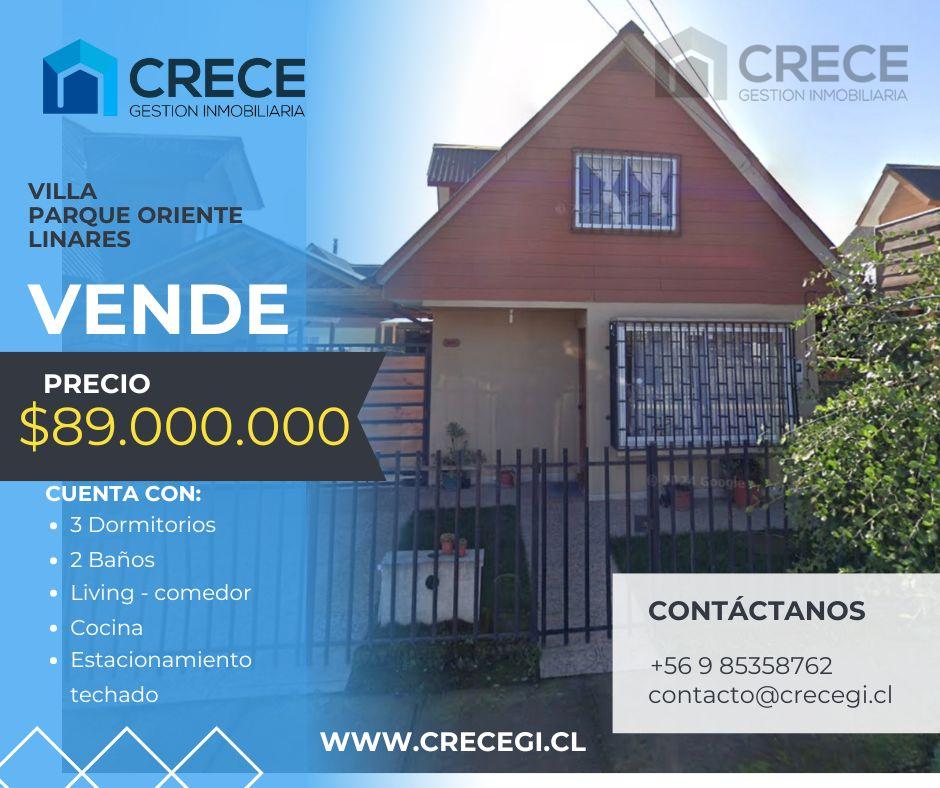 Se vende Casa en Villa Parque Oriente, Linares 